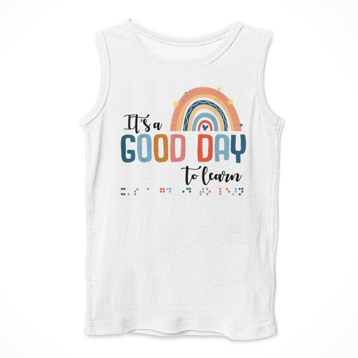 Teacher Of Visually Impaired Braille A Good Day To Learn Men Tank Top, funny design