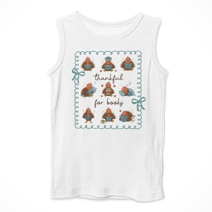 Thankful For Books Turkey Reading Book Lovers Fall Teacher Men Tank Top, funny design Thankful For Books Turkey Reading Book Lovers Fall Teacher Men Tank Top, funny design
