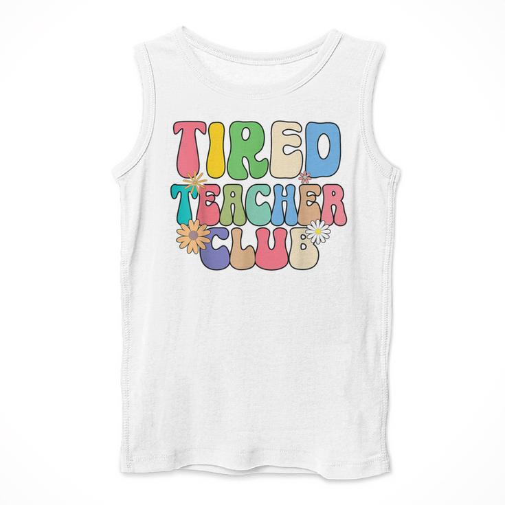 Tired Teachers Club Groovy Teachers Back To School Men Tank Top, funny design Tired Teachers Club Groovy Teachers Back To School Men Tank Top, funny design