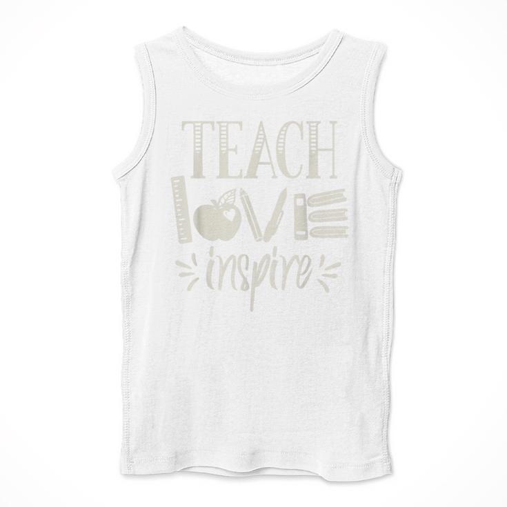 Vintage Teach Love Inspire Red For Ed Teacher Supporter Men Women Girls Kids Men Tank Top, funny design