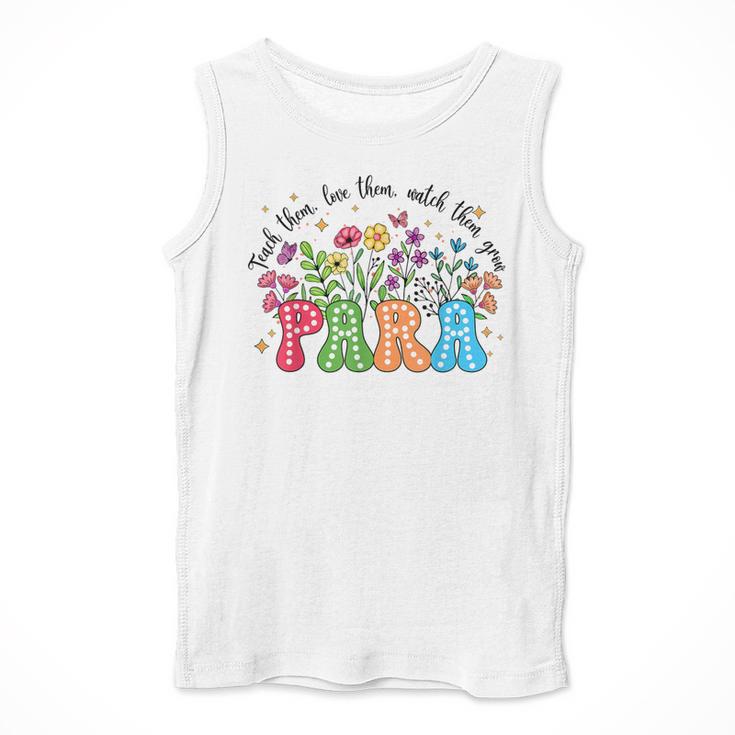 Wildflower Para Floral Paraprofessional Paraeducator Teacher Men Tank Top, funny design