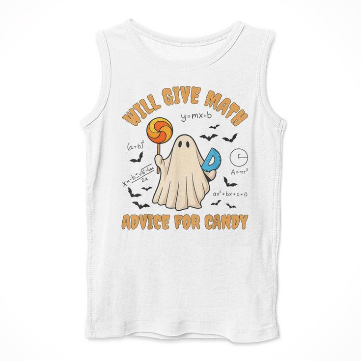 Will Give Math Advice For Candy Math Ghost Teacher Halloween Men Tank Top, funny design Will Give Math Advice For Candy Math Ghost Teacher Halloween Men Tank Top, funny design