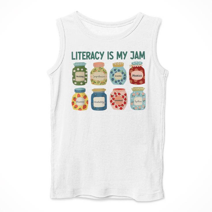 Women Literacy Is My Jam Literacy Teacher Reading Teacher Men Tank Top, funny design