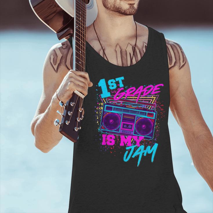 1st Grade Is My Jam Vintage 80s 80's Teacher Student Retro Men Tank Top, gift for family, gift for coworker