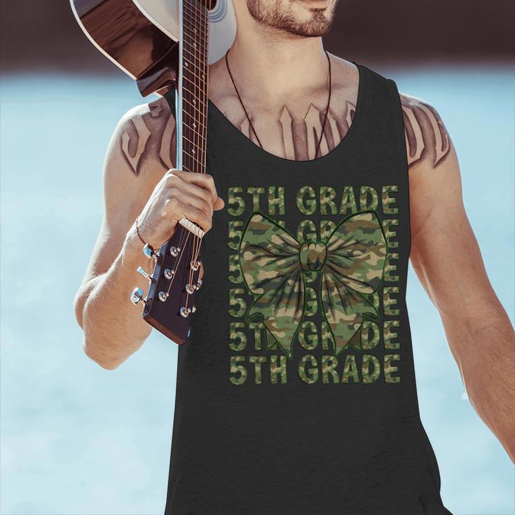 5th Grade Teacher Student Camo Bow Back To School Men Tank Top, gift for family, gift for coworker