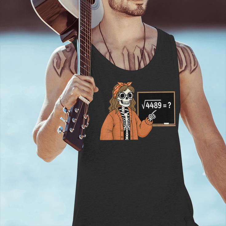 67 Math Teacher Skeleton Halloween Root 4489 Messy Bun Women Men Tank Top, gift for family, gift for coworker 67 Math Teacher Skeleton Halloween Root 4489 Messy Bun Women Men Tank Top, gift for family, gift for coworker