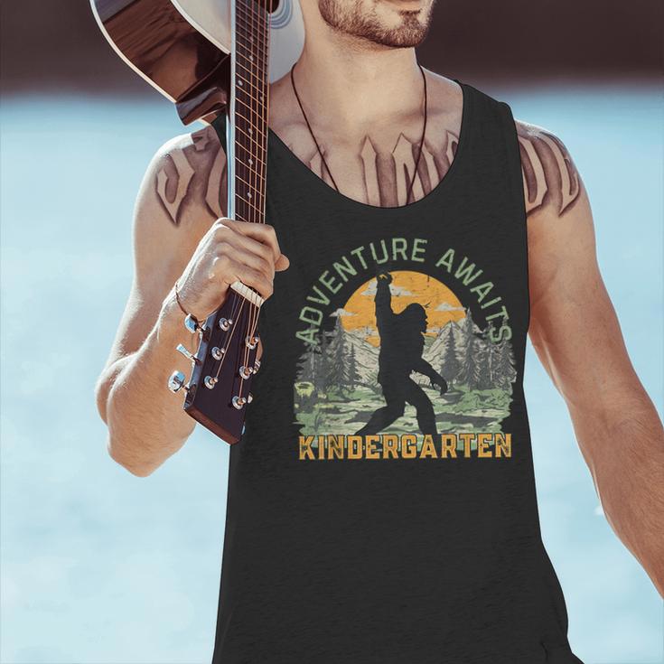 Adventure Awaits Bigfoot Teacher Kindergarten Back To School Men Tank Top, gift for family, gift for coworker