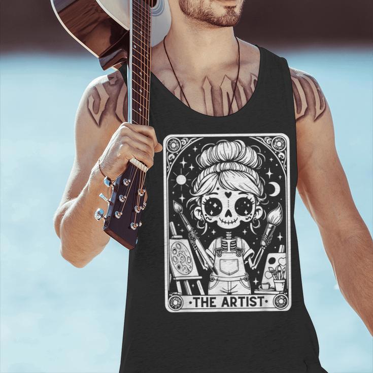 Artist Tarot Card Skeleton Painter Art Teacher Witchy Men Tank Top, gift for family, gift for coworker Artist Tarot Card Skeleton Painter Art Teacher Witchy Men Tank Top, gift for family, gift for coworker