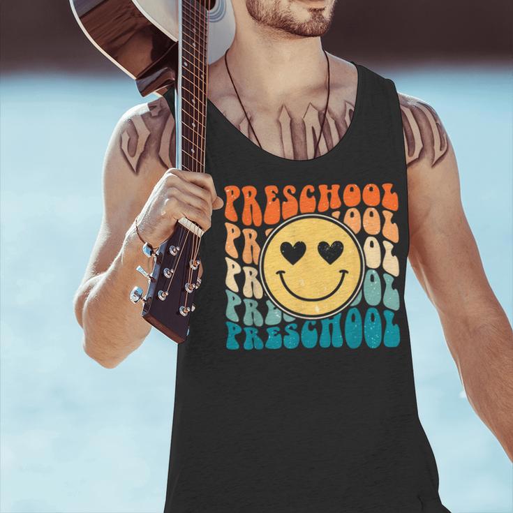 Back To School Groovy Smile Preschool Teachers Students Kids Men Tank Top, gift for family, gift for coworker