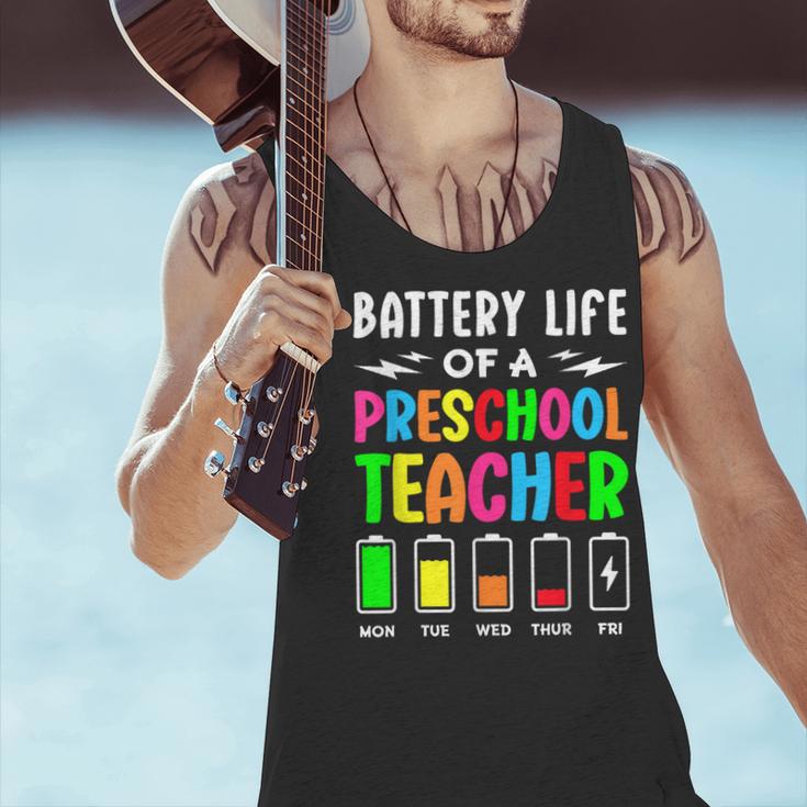 Battery Life Of a Preschool School Teacher School Week Men Tank Top, gift for family, gift for coworker Battery Life Of a Preschool School Teacher School Week Men Tank Top, gift for family, gift for coworker
