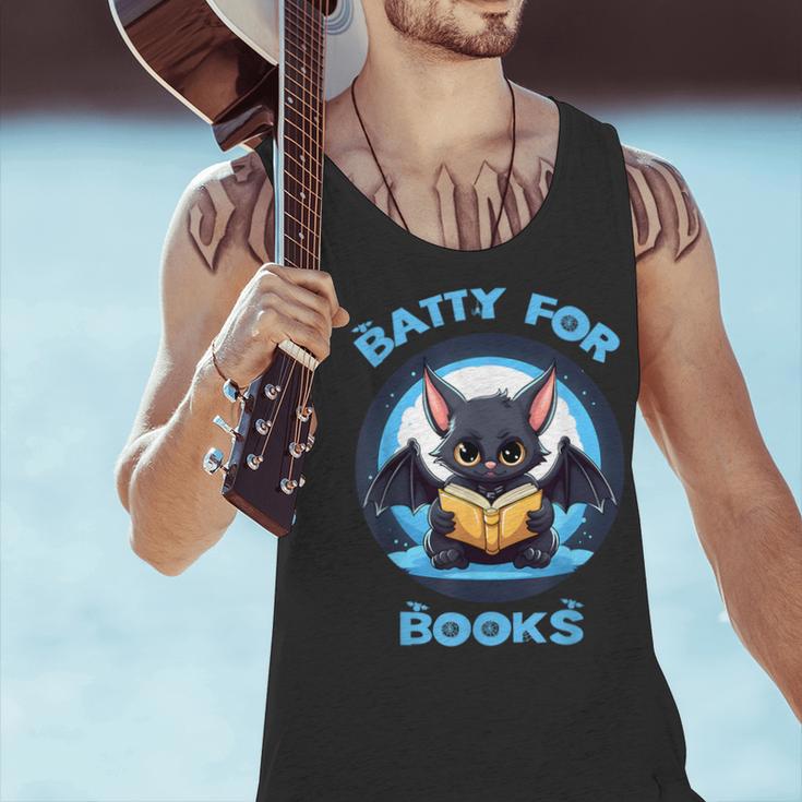Batty About Books Lover Teacher Librarian Bookish Halloween For Men Women Kids Men Tank Top, gift for family, gift for coworker