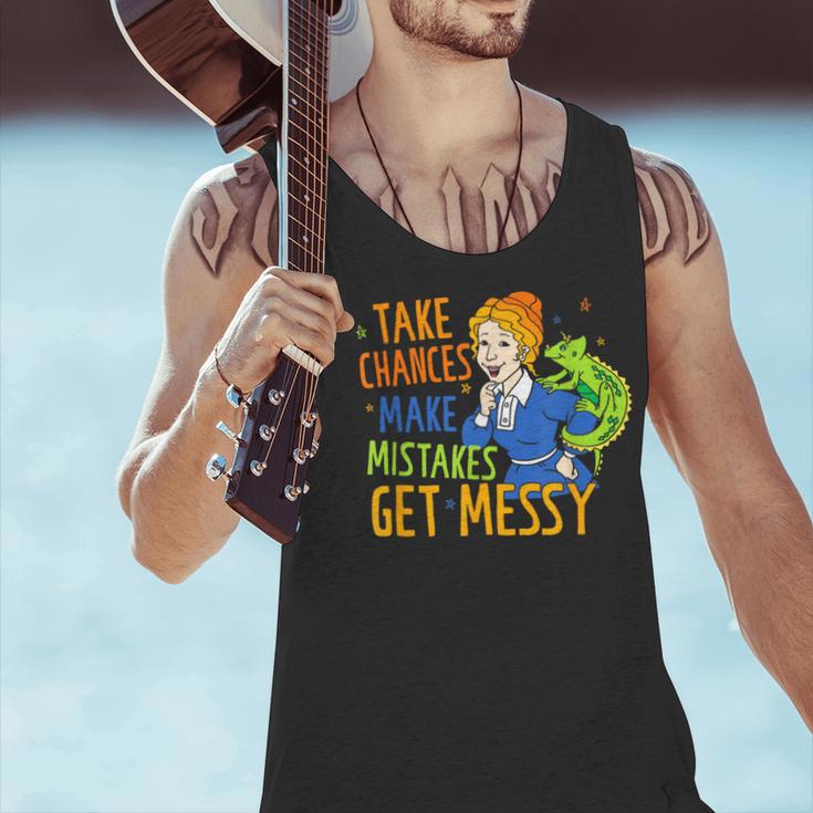 Beauty Teacher Take Chances Make Mistakes Get Messy Men Tank Top, gift for family, gift for coworker