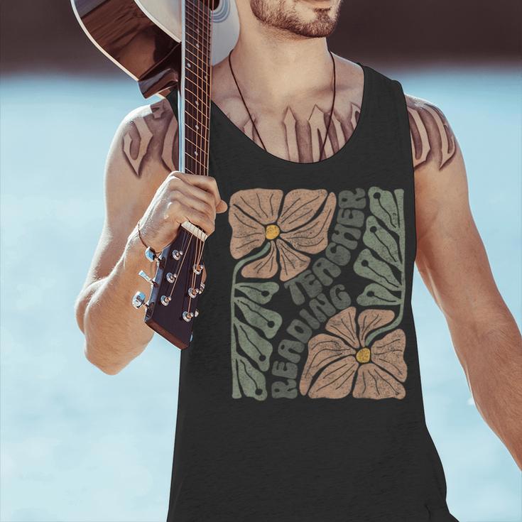 Boho Floral Reading Teacher Retro Reading Specialist Wildfl Men Tank Top, gift for family, gift for coworker Boho Floral Reading Teacher Retro Reading Specialist Wildfl Men Tank Top, gift for family, gift for coworker