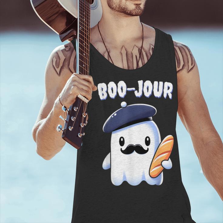 Boo Jour Ghost French Teacher Vintage Teacherlife Groovy Men Tank Top, Groovy Teacher Tank Tops, gift for family, gift for coworker
