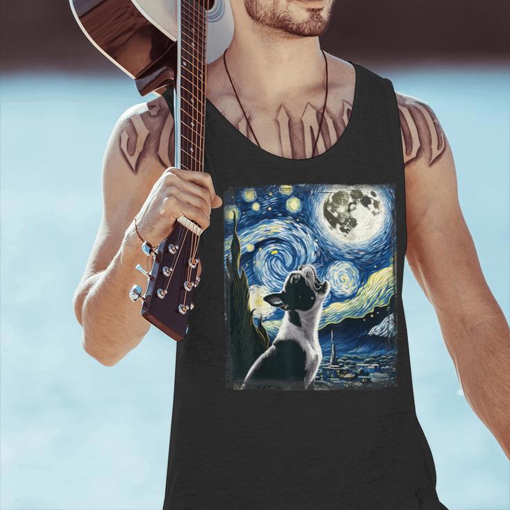 Boston Terrier Dog Art Van Gogh Starry Night Boston Terrier Men Tank Top