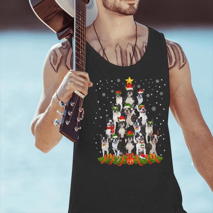 Boston Terrier Dog Christmas Tree Santa Hat Xmas Pajama Men Women Kids Men Tank Top