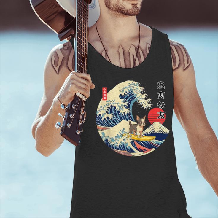 Boston Terrier Japanese Kanagawa Wave Surf Loyal Dog Men Women Kids Men Tank Top