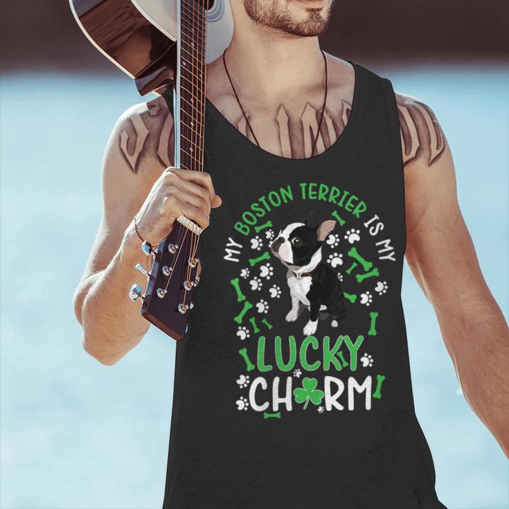 My Boston Terrier Is My Lucky Charm Paw Dog St Patrick's Day Men Tank Top, gift for family, gift for coworker