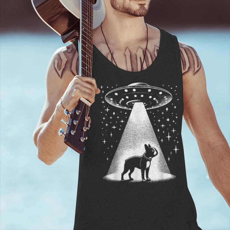 Boston Terrier Mom Dad Dog Alien UFO For Men Women Men Tank Top