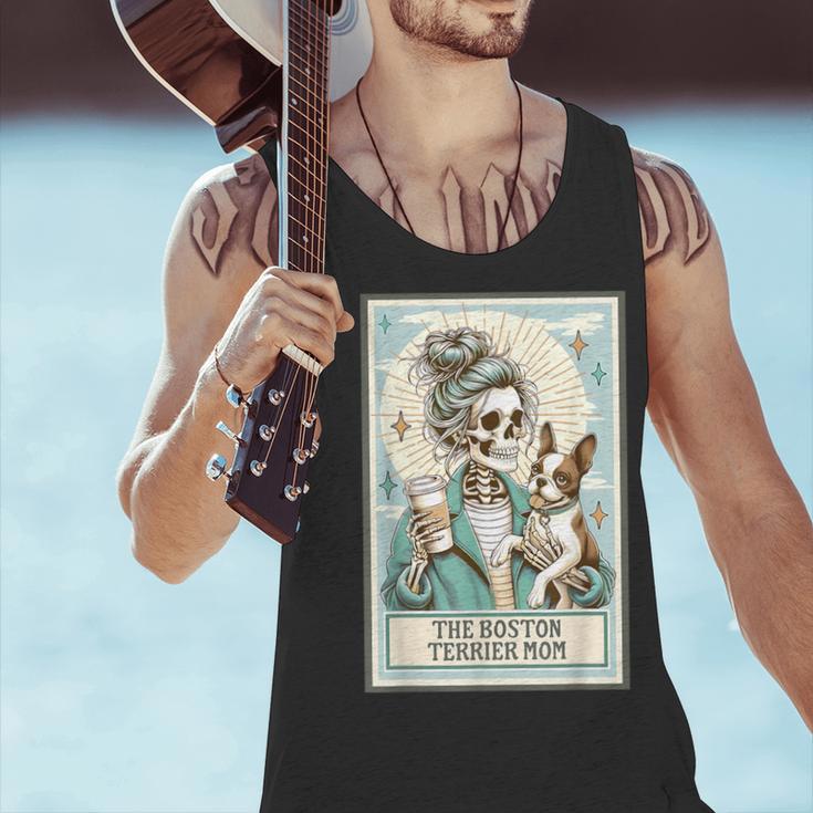 Boston Terrier Mom Skeleton Tarot Card Witch Vibes Dog Mom Men Tank Top