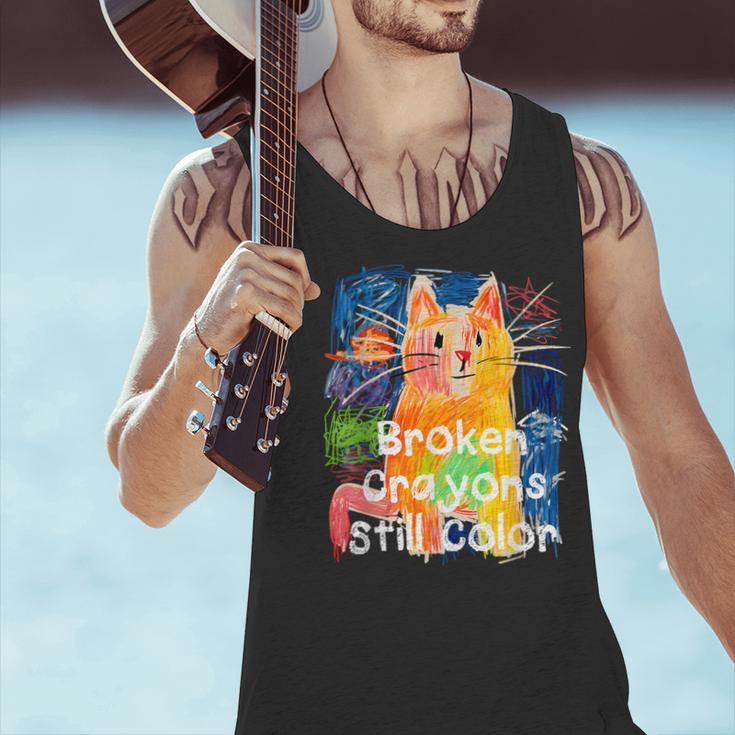 Broken Crayons Still Color Cat Teacher Men Tank Top, gift for family, gift for coworker Broken Crayons Still Color Cat Teacher Men Tank Top, gift for family, gift for coworker