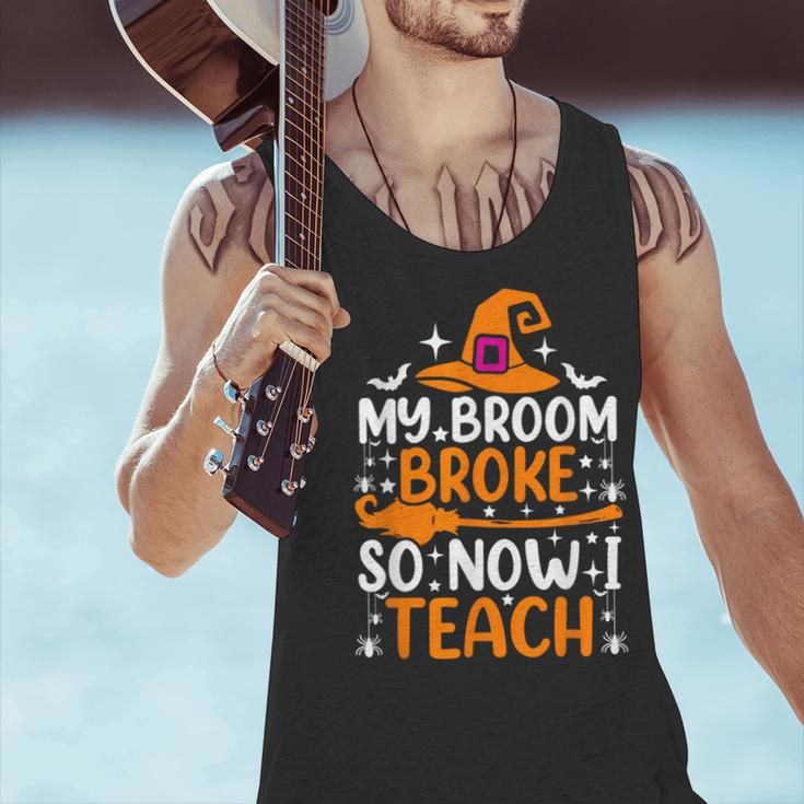 My Broom Broke So Now I Teach Halloween Teacher Men Tank Top, gift for family, gift for coworker My Broom Broke So Now I Teach Halloween Teacher Men Tank Top, gift for family, gift for coworker