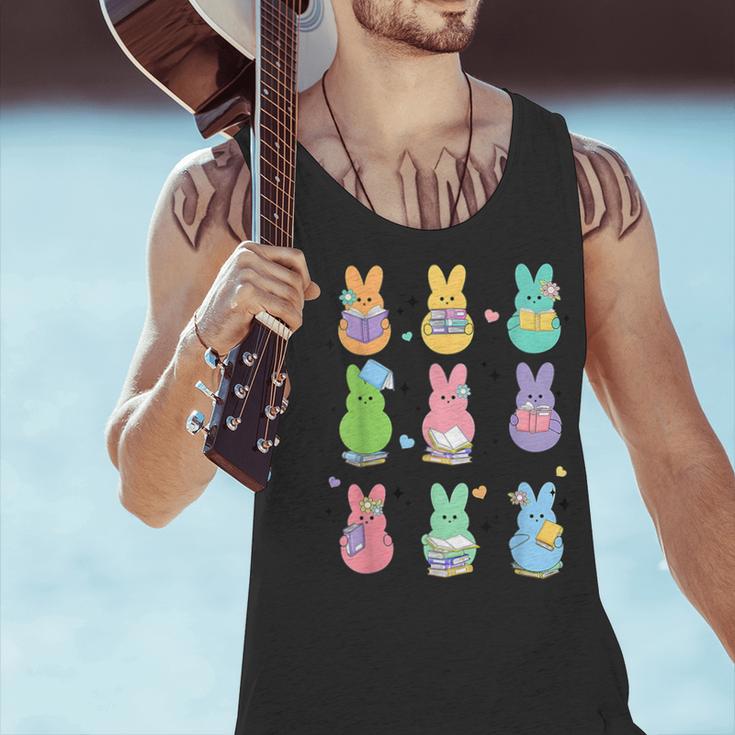 Bunny Reading Books Easter Day Librarian Teacher Book Men Tank Top, Easter Teacher Tank Tops, gift for family, gift for coworker