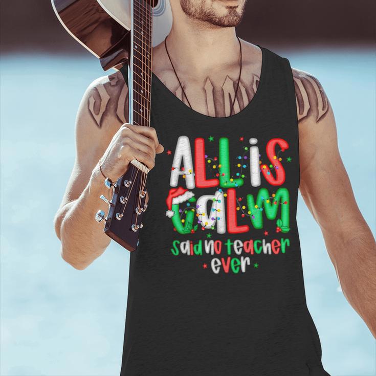 All Calm Said No Teacher Teacher Christmas Lights Men Tank Top, gift for family, gift for coworker