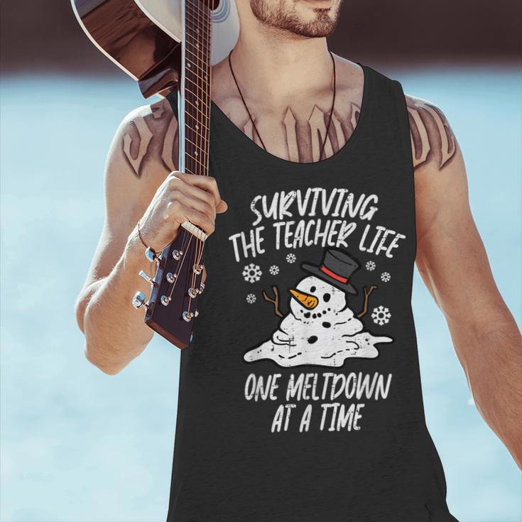 Christmas Surviving Teacher Life Meltdown Xmas Women Men Men Tank Top, gift for family, gift for coworker Christmas Surviving Teacher Life Meltdown Xmas Women Men Men Tank Top, gift for family, gift for coworker