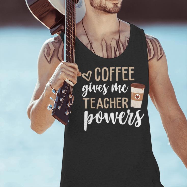 Coffee Gives Me Teacher Powers Teacher Men Tank Top, gift for family, gift for coworker