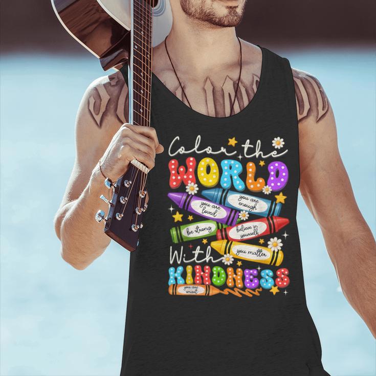 Color The World With Kindness Crayon Positivity Teacher Men Tank Top, gift for family, gift for coworker