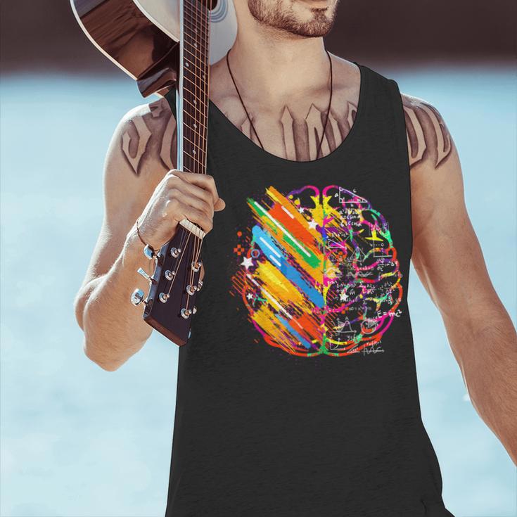 Colorful Brain Art Teacher Artist Painter Student Men Tank Top, gift for family, gift for coworker