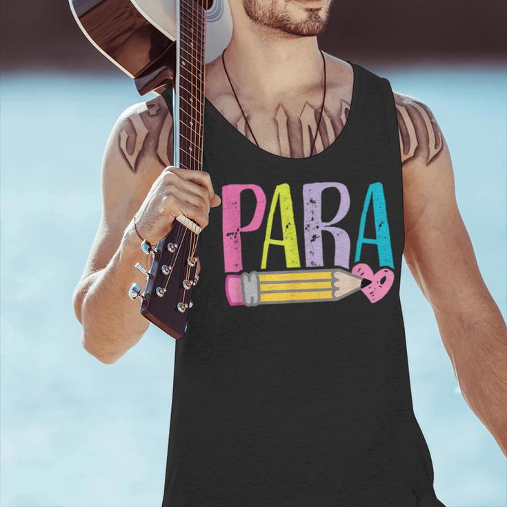 Colorful PARA Teacher Paraprofessional Cute Pencil Men Tank Top, gift for family, gift for coworker Colorful PARA Teacher Paraprofessional Cute Pencil Men Tank Top, gift for family, gift for coworker