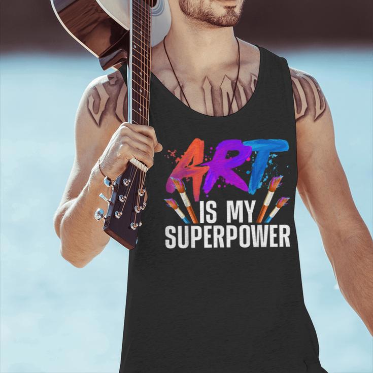 Cool Art For Men Women Art Teacher Artist Painter Superpower Men Tank Top, gift for family, gift for coworker