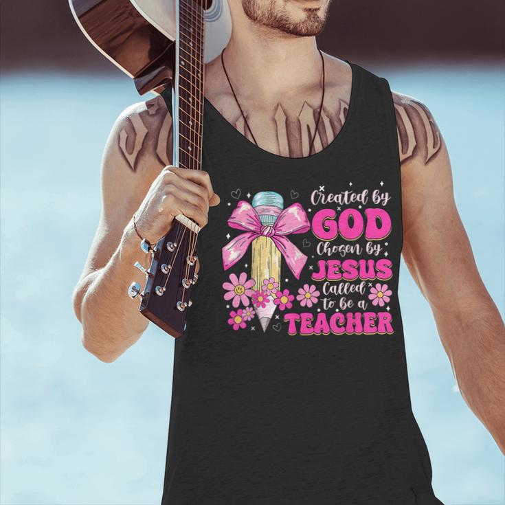 Created By God Called To Teacher Jesus Christian Teacher Men Tank Top, gift for family, gift for coworker
