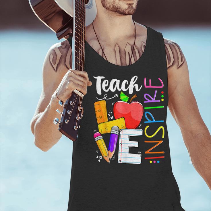 Cute Teach Love And Inspire Men Women Teacher Men Tank Top, gift for family, gift for coworker