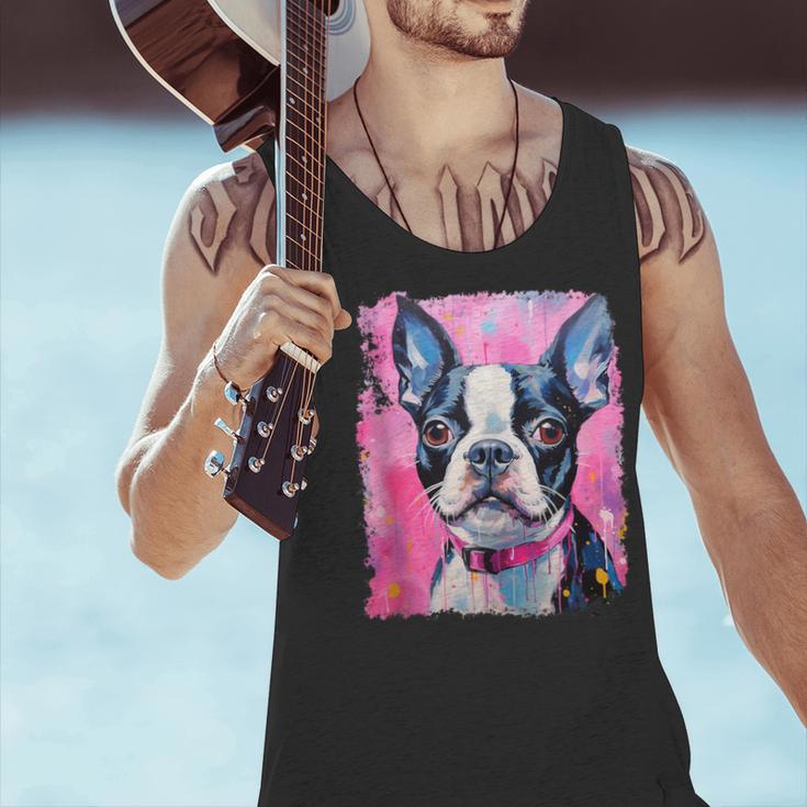 Dog Pink Boston Terrier Men Tank Top