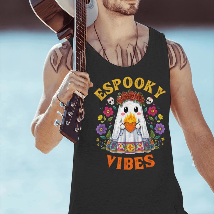 Espooky Vibes Spanish Mexican Halloween Ghost Teachers Men Tank Top, gift for family, gift for coworker