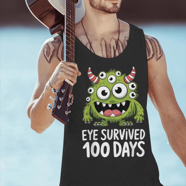 Eye Survived 100 Days Of School Monster Lover Teacher Kids Men Tank Top, gift for family, gift for coworker Eye Survived 100 Days Of School Monster Lover Teacher Kids Men Tank Top, gift for family, gift for coworker