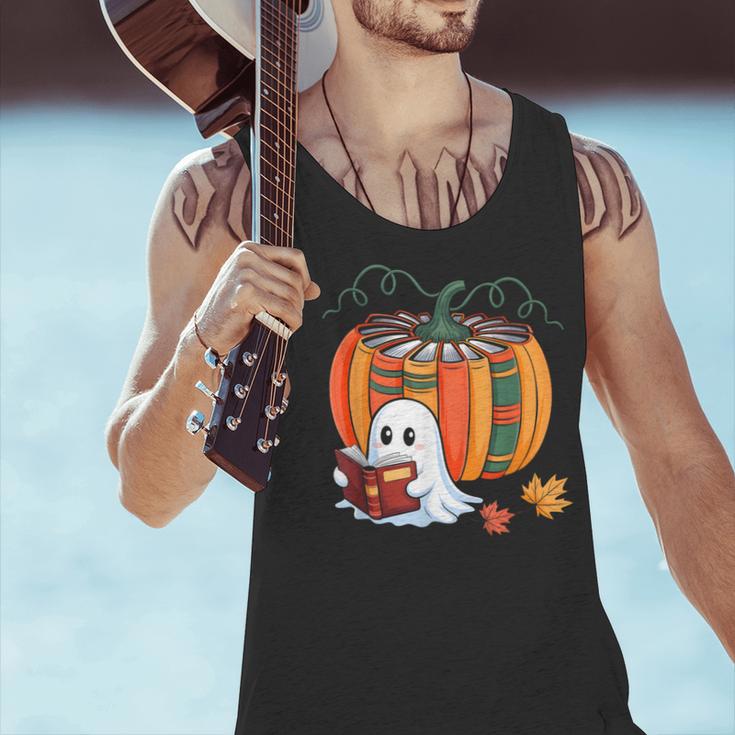 Fall Book Pumpkin Ghost Reading Books Halloween Teacher Men Tank Top, gift for family, gift for coworker Fall Book Pumpkin Ghost Reading Books Halloween Teacher Men Tank Top, gift for family, gift for coworker
