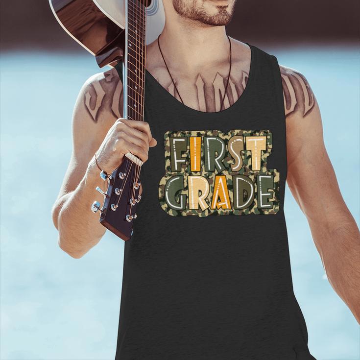 First 1St Grade Camo Camouflage Boy Teacher Back To School Men Tank Top, First Grade Teacher Tank Tops, gift for family, gift for coworker