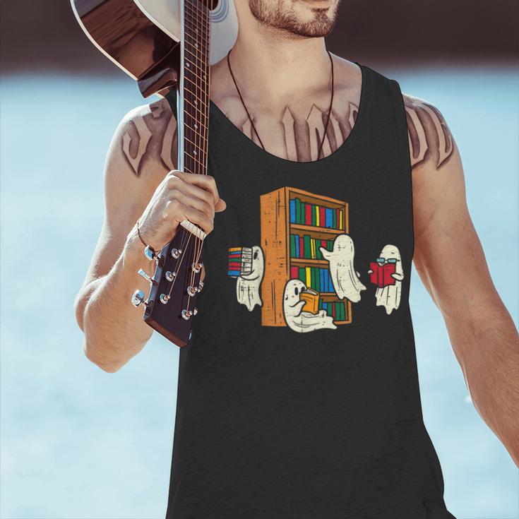 Ghosts Reading Books Teacher Halloween Librarian Boooks Men Tank Top, gift for family, gift for coworker