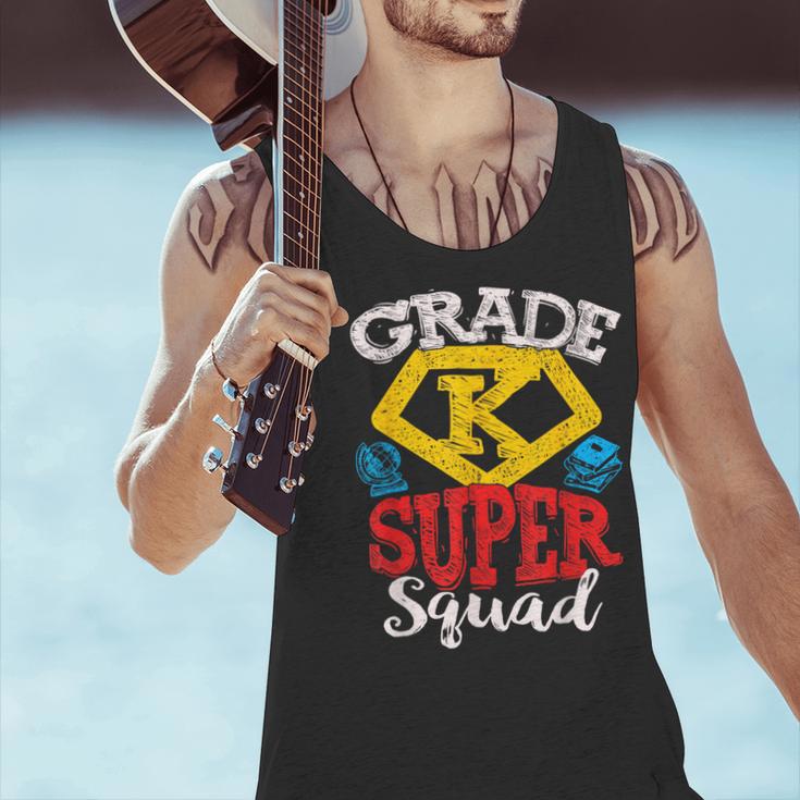 Grade K Super Squad Superhero Kindergarten Teacher Team Men Tank Top, Super Teacher Tank Tops, gift for family, gift for coworker