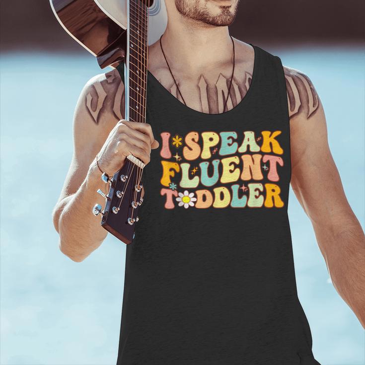 Groovy I Speak Fluent Toddler Daycare Provider Teacher Men Tank Top, Groovy Teacher Tank Tops, gift for family, gift for coworker
