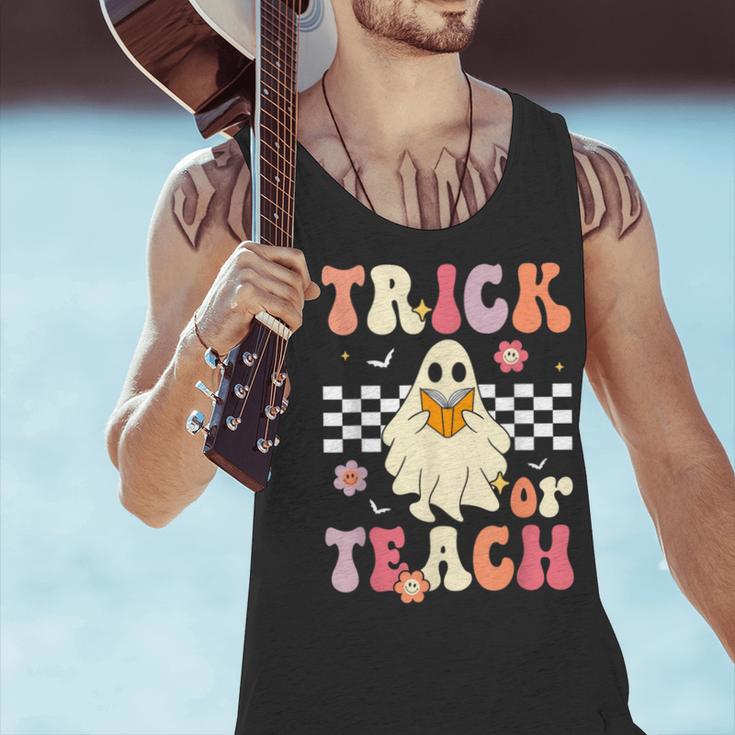 Groovy Teacher Halloween Retro Trick Or Teach Floral Ghost Men Tank Top, Groovy Teacher Tank Tops, gift for family, gift for coworker Groovy Teacher Halloween Retro Trick Or Teach Floral Ghost Men Tank Top, Groovy Teacher Tank Tops, gift for family, gift for coworker