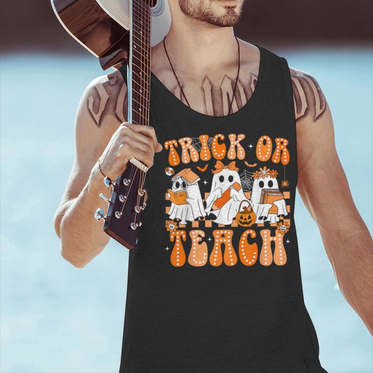 Groovy Teacher Halloween Trick Or Teach Ghost Men Women Kids Men Tank Top, Groovy Teacher Tank Tops, gift for family, gift for coworker Groovy Teacher Halloween Trick Or Teach Ghost Men Women Kids Men Tank Top, Groovy Teacher Tank Tops, gift for family, gift for coworker