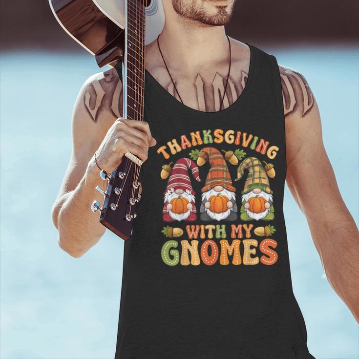 Groovy Thanksgiving With My Gnomie Women Teacher Fall Gnome Men Tank Top, Groovy Teacher Tank Tops, gift for family, gift for coworker