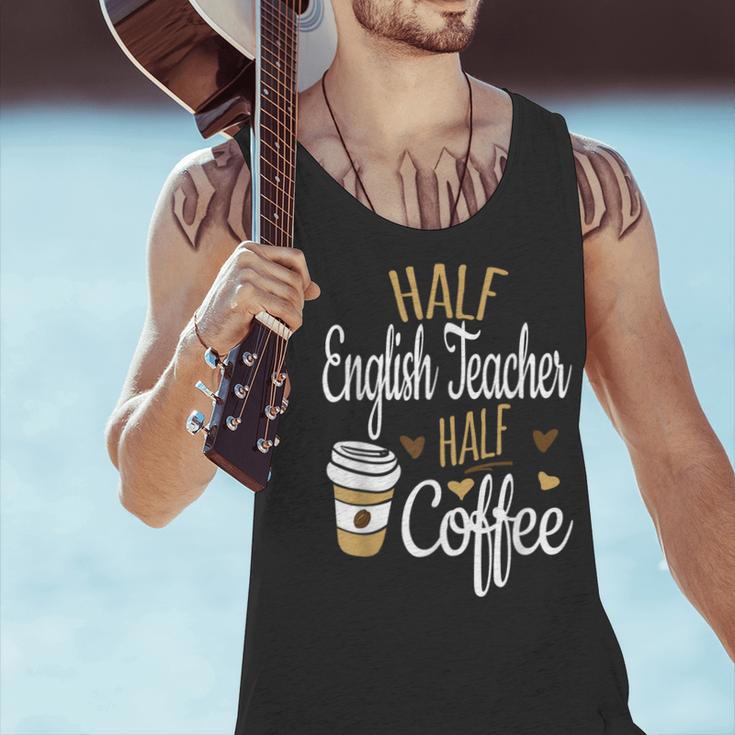 Half Coffee Half English Teacher English Teacher Men Women Men Tank Top, English Teacher Tank Tops, gift for family, gift for coworker Half Coffee Half English Teacher English Teacher Men Women Men Tank Top, English Teacher Tank Tops, gift for family, gift for coworker