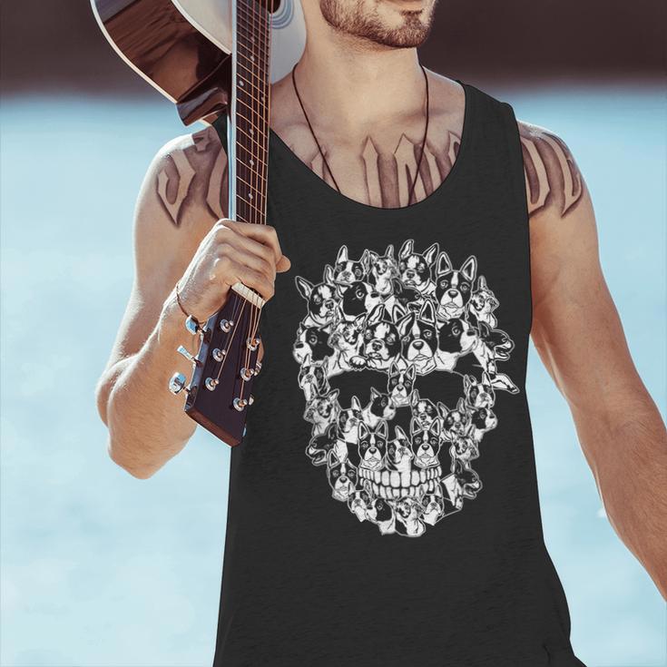 Halloween Costume Skull Boston Terrier Dog Lover Men Tank Top