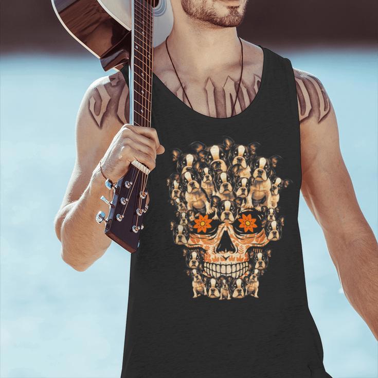 Halloween Costume Skull Boston Terrier Dog Lover For Men Women Kids Men Tank Top